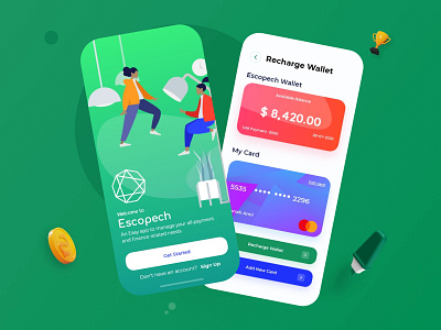 Escopech Wallet App app app design app ui best design modern ui design ux design wallet app