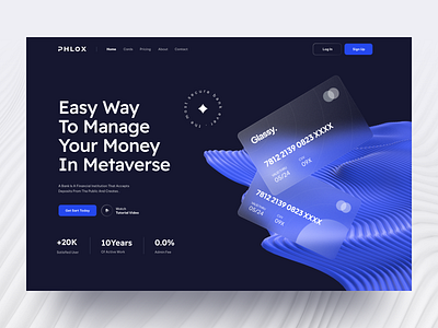 Metaverse Bank 3d bank card creative design finance glass landing landing design landing page metaverse modern payment ui ux web web design webpage website website design