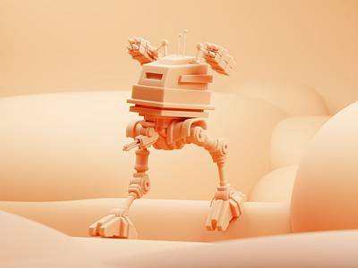 Clay Walker 3d blender blender3d illustration isometric mech star wars starwars walker