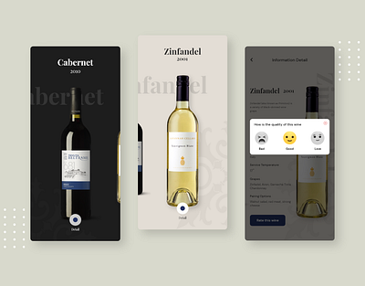 Wine Tasting App animation bottle clean drink interaction minimalist mobile app mobile design rating restaurant tasting ui ux wine wine shop winery