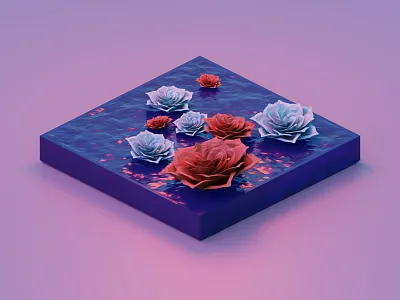 3D illustration flowers ver.1 3d 3d illustration blender flowers lowpoly