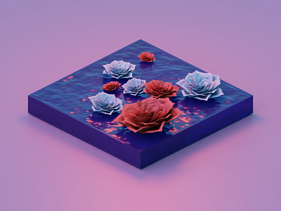 3D illustration flowers ver.1 3d 3d illustration blender flowers lowpoly