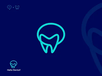 Hello Dental! brand identity branding chat dental care dentist flat logo graphic design health services healthcare hello dental logo design logodesign logomark logotype medical centre minimalist logo modern logo oral surgery teeth doctor