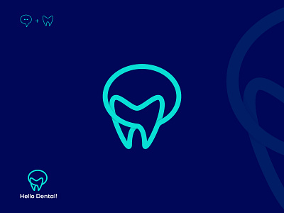 Hello Dental! brand identity branding chat dental care dentist flat logo graphic design health services healthcare hello dental logo design logodesign logomark logotype medical centre minimalist logo modern logo oral surgery teeth doctor