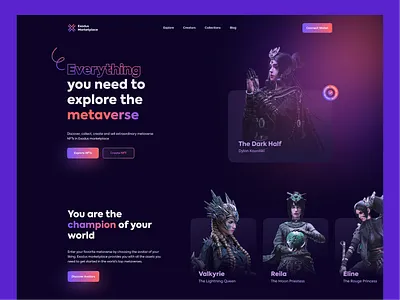 Exodus Marketplace UI Concept crypto dotchallenge metaverse midschallenge nft nftmarketplace ui uiconcept uidesign web webdesign