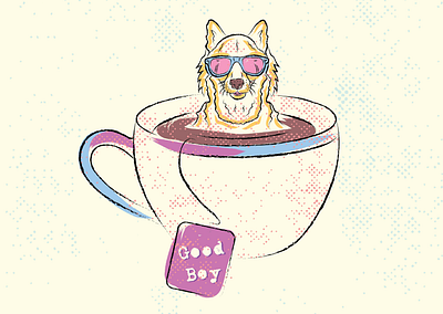 Doggo in coffee cup animals art character coffee concept creative design cup cute design dog doggo illustration illustration art illustrator