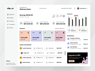 Fintech Dashboard finance finance mannagement fintech fintech services money money management money transfer transaction ui ux design wallet web webdesign website website design