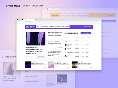 Crypto/NFT News Website article cards crypto design system exploration figma inspiration landingpage minimal news nft trend ui uicomponents uiux uivariants ux webdesign website