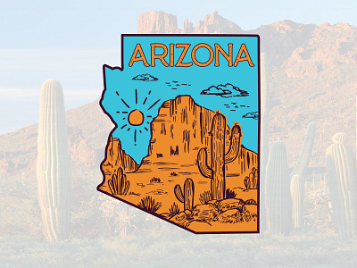 A vintage illustration for Arizona's Desert arizona arizonadesert grandcanyon graphicdesign graphicdesigner illustration illustrationart illustrationartist logo logodesign logodesigner logomaker logotype patchdesign patches patchwork teespring tshirt tshirtdesign tshirtdesigner