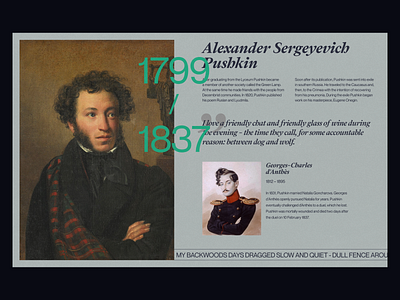 Alexander Pushkin — Editorial 2022 trends art direction clean creative design editorial history layout literature poet poster pushkin typo typography ui ui elements uidesign ux web webdesign