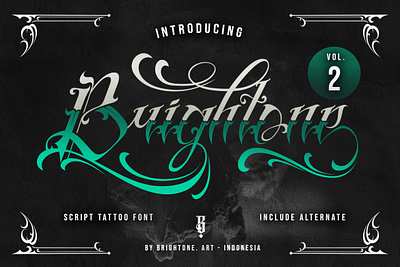 Brightone Vol.2 - Tattoo Font branding font lettering script tattoo typography