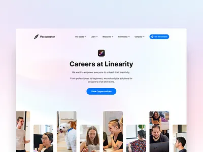 Vectornator | Careers Page Interface Design awarded agency awarded website design careers page hr lift agency ui ux website design