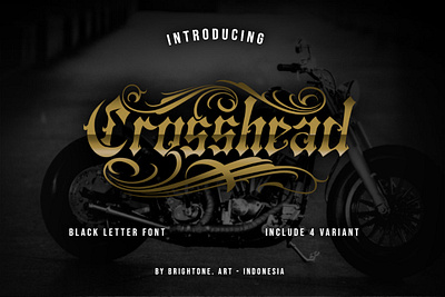 Crosshead - Blackletter type font blackletter branding font lettering tattoo typography