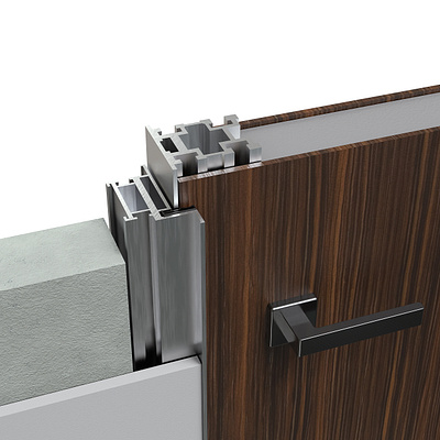 Concealed door frame 3d brand visualization concealed door frames door flush door product design product render render