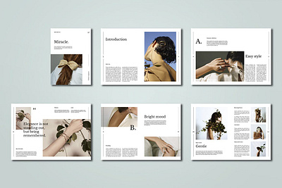 Miracle Magazine Template a4 brandbook branding brochure brochure template clean cover cover letter fashion idml indd lookbook magazine magazine template minimal newsletter print print template printing template