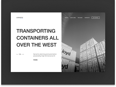 The concept of freight transportation in the west design graphic design landing trucking ui uiux