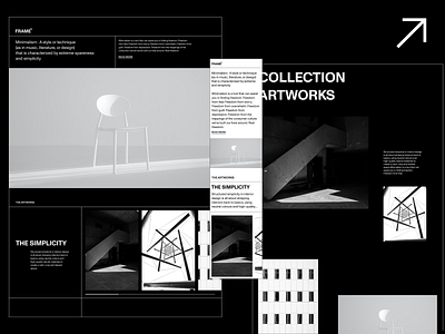 UI/UX WEBSITE DESIGN FOR FRAME abstract adobe architecture black branding figma graphic design homepage interior landing page logo minimal ui ui design ux web design webdesign website website design xd design