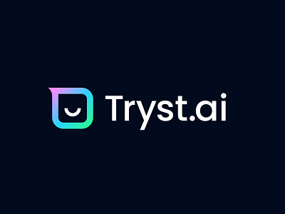 Tryst.ai | Logo design branding branding and identity chat bubble design identity identity branding logo logo design logo design branding logotype saas smile logo