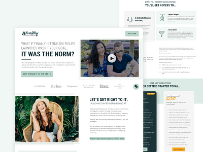 Wealthy cc - Landing page adobe xd design design system elementor figma landing page prototyping ui ux wordpress