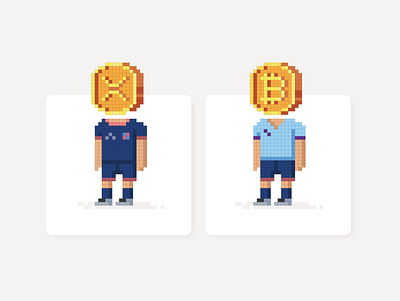 8-bit crypto characters bitcoin crypto illustration mcfc psg ripple xrp