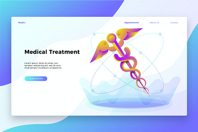 Medical treatment - Banner & Landing Page app banner branding design development icon illustration landing landing page medical medical treatment process technology treatment ui ui design ux ux design webapp website