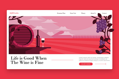 Farm Winery - Banner & Landing Page app banner design development farm farm winery icon illustration landing landing page process technology treatment ui ui design ux ux design webapp website winery