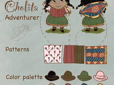Cholita chara characterdesign children cholita concept art cute illustration procreate