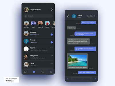 Direct Message For Daily UI Challenge Day 013 daily ui dailyui day 013 direct message mobile ui user interface visual design