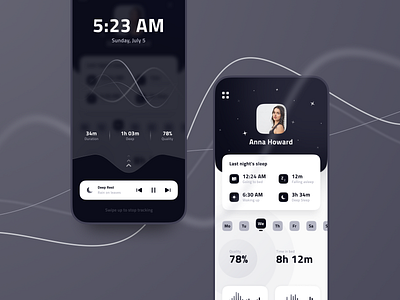 Sleep tracking App android app design interface ios mobile sleep sleep tracking tracking ui