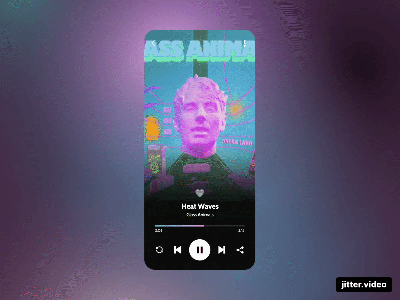 Social Share - DailyUI (010) 010 animation app dailyui design figma jitter music player send share social social share ui uiux ux