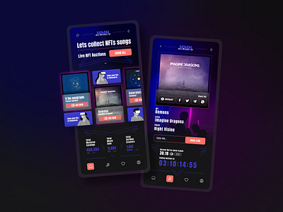 NFT Marketplace design dotchallenge graphic design illustration marketplace metaverse midschallenge mobile music nft phone ui ux