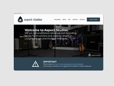 Aspect Studios UI Design blue design figma logo music studio ui ux web design
