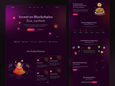 Blockchain Landing Page landing page product ui ux web design website