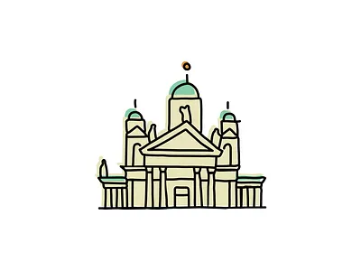 Helsinki Cathedral, Finland branding design hand drawn icon illustration logo sketch vector