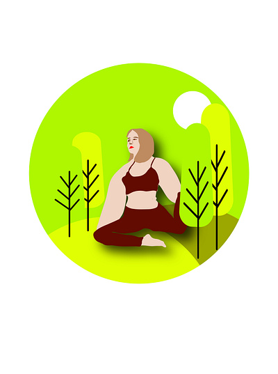 Yoga Girl - Flat Animetion animation background cartoon flat graphic design illustration