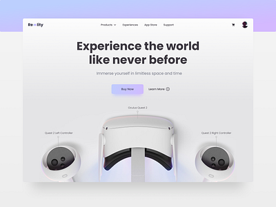 VR Market Place - Landing Page dailyui design future games home page landing page minimal modern oculus tech technology ui ux virtual reality vr web design webpage