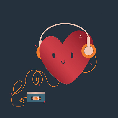 22. Heart character design colorful cute heart illustration illustrator sound vector