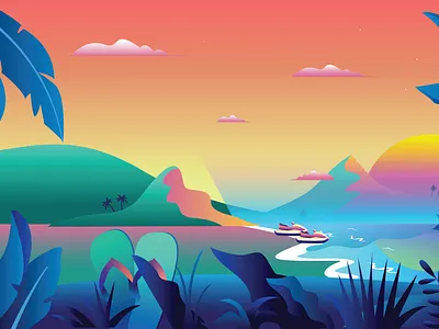Rage Festival #3 artist colorful illustration illustrator procreate tropical vector web