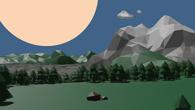 Lowpoly Landscape 3d blender modeling