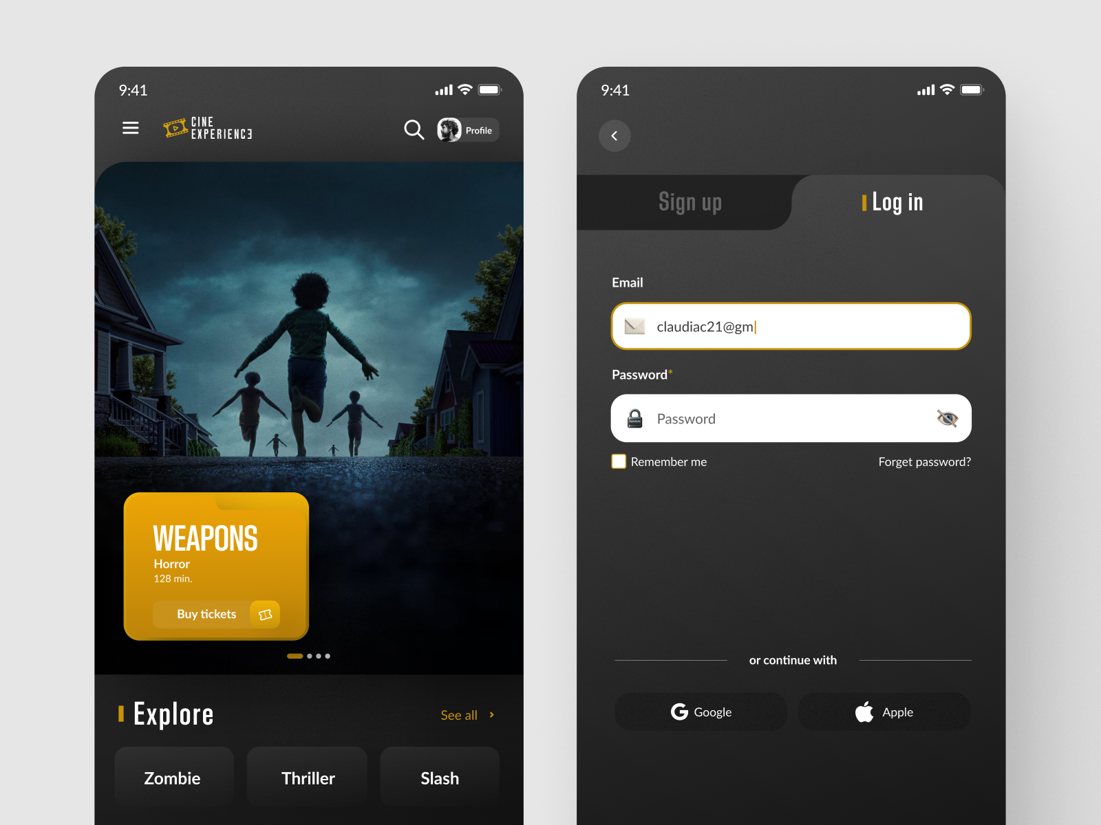 Sign Up Page | Daily UI 001 darkmode figma horrormovies login movies signup ui