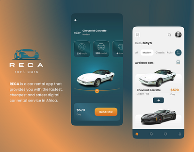 RECA Rent Cars App 3d animation app ui apps design branding business cover design dailyuichallenge design graphic design illustration inspiration logo motion graphics ui