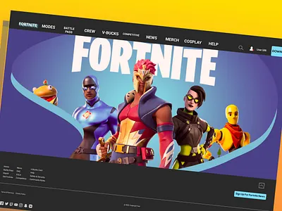 Fortnite Game Landing Page / Game website Ui desing adobe xd figma fortnite game fortnite game web fortnite landing page game graphics game website game website ui graphic design illustration landing page latest ui design ui kit ui ux design war game website web design website ui design
