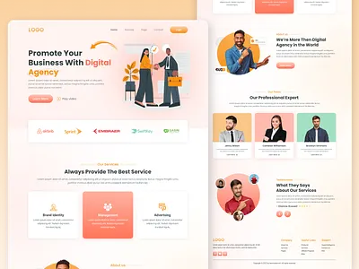 Digital Agency Landing Page agency agency landing page agency website app design branding clean design digital agency digital landing page digital marketing homepage landing page online marketing socialmedia ui uiux web page website