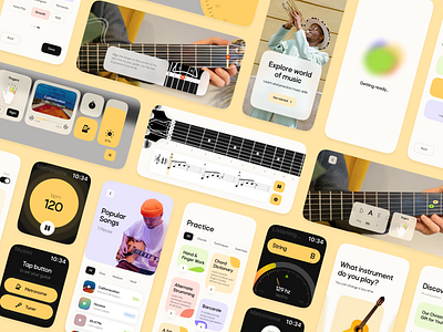 Music Learning Application Design animation app app design branding design education graphic design interaction design interface mobile mobile application mobile design mobile screens motion graphics music app music training ui user experience user interface ux