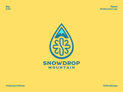 Logo Challenge – Day 8 branding daily logo challenge drop emblem icon illustration logo mountain patch ski skiing snow snowdrop symbol