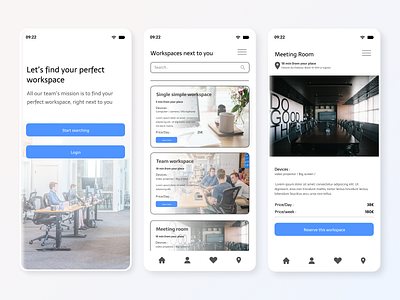 WorkSpace App app design graphic design ui