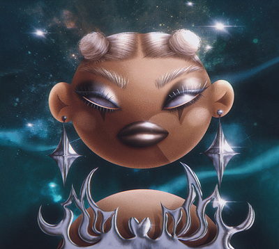 PLUTO art beauty character design cosmos girl illustration photoshop pluto procreate space universe