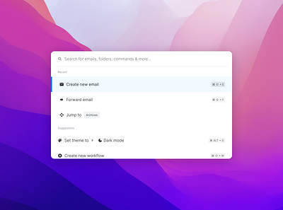 Email Client - Search Bar cmd command design search bar shortcuts ui ux