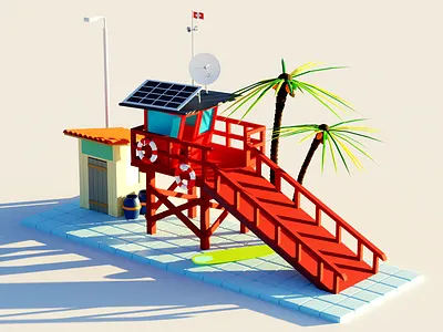 Lifeguard Hut 3d bl blender branding cartoon colors design graphic design illustration illustrator isometric motion graphics