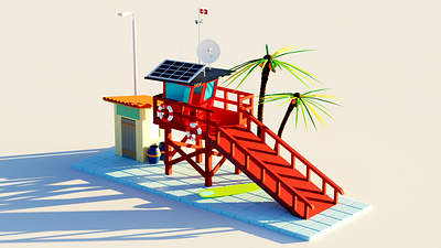 Lifeguard Hut 3d bl blender branding cartoon colors design graphic design illustration illustrator isometric motion graphics